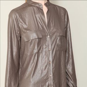 BCBGMaxAzria Anderson Dusty Olive Blouse